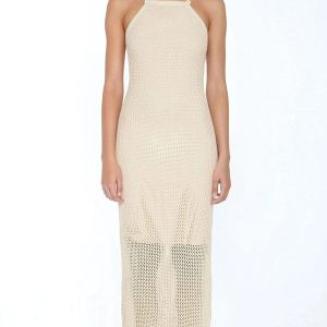 Crochet Halter Maxi Dress