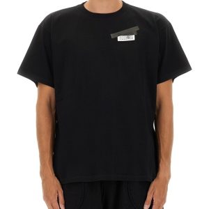 Maison MargielaRelaxed-Fit T-Shirt With Logo Patch - Black