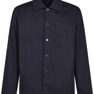 A.P.C.Button-Up Jacket With Structured Collar And Chest Pocket Jacket - Blue