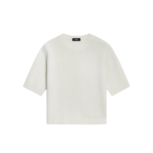 TheoryCropped Cashmere Tee - Ivory