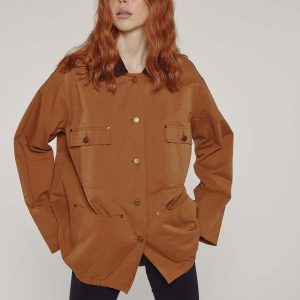 amenteCotton Worker Jacket - Brown