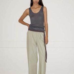 Deiji StudiosEase Trouser - Pistachio Stripe