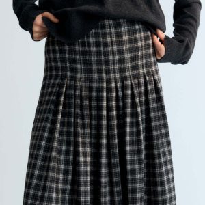 The New SocietyDione Skirt - Galactic Grey Check