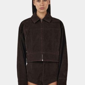 OwnleyGina Suede Bomber Jacket