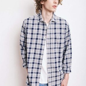 HartfordPaul Brushed Plaid Shirt - Grey