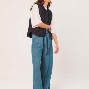Indi & ColdVichy Quilted Cord Gilet