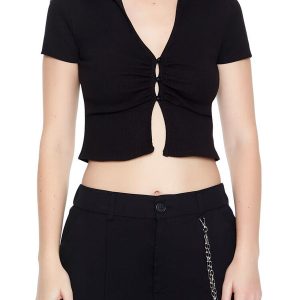 Split-Hem Crop Top