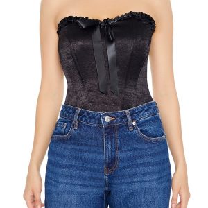 Satin Corset Bow Tube Top
