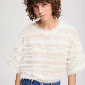 MuntheLipona Fringe Top - Ivory
