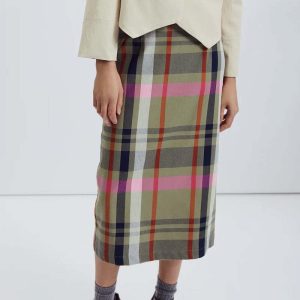 EVE GRAVELLizzie Plaid Midi Skirt