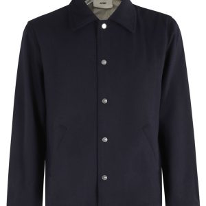 AutryLong Sleeve Casual Jacket With Embroidered Detailing - Blue