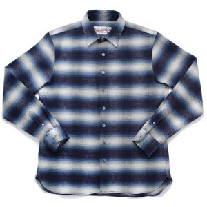 OutclassBlue Shadow Plaid Blanket Shirt