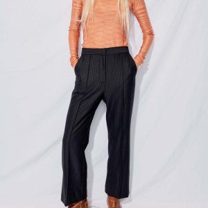 Permanent VacationBlack Pinstripe Pants