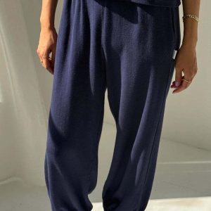 Le Bon ShoppePointelle Balloon Pants - Navy Pointelle