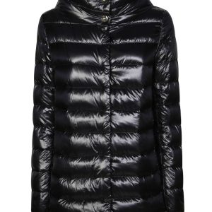 HernoPadded Long Coat With Flared Silhouette Coat - Black