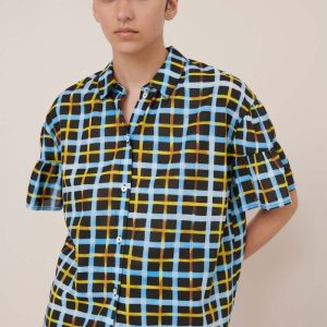 KowtowPainterly Blouse - Neon Tartan