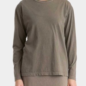 Black CraneRegular Long Sleeve Top - Dark Stone