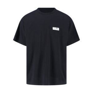 Maison MargielaShort-Sleeve T-Shirt With Contrasting Logo Patch - Black