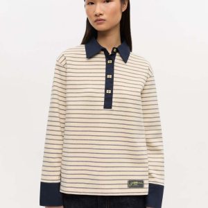 GanniSingle Piquet Jersey Polo - Egret