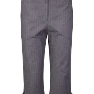 GanniStretch Stripe Tailoring Capri Pants - Gray