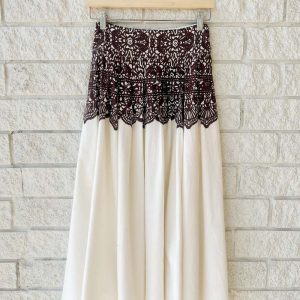 The Great.Regency Skirt - Cream with Western Lace Print