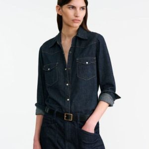 Nili LotanTravis Shirt - Indigo Rinse
