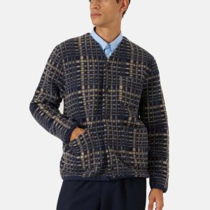 Universal WorksCardigan (Telepass Fleece) - Navy Blue