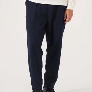 Universal WorksPleated Track Pant - Navy Blue